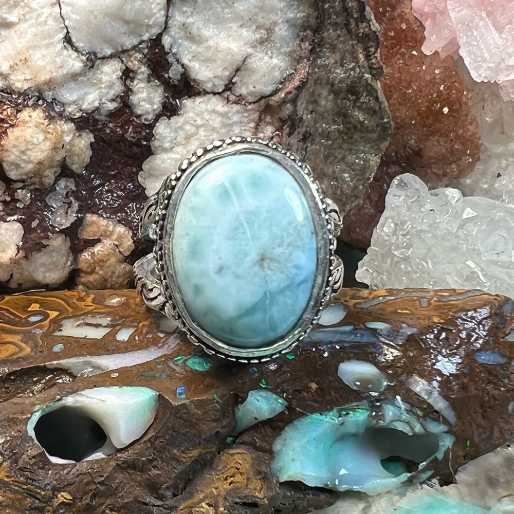 Larimar size 7.5 ring - Picture 1 of 4